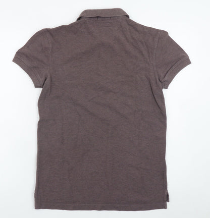 AllSaints Men's Brown Slim Fit Cotton Polo Shirt Size S