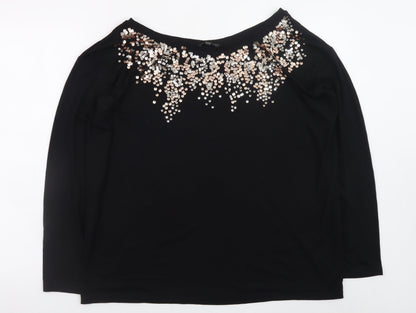 Womens UK Size 12 NEXT Black Basic T-Shirt