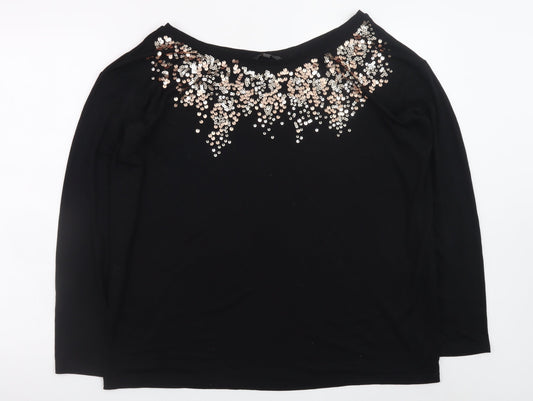 Womens UK Size 12 NEXT Black Basic T-Shirt