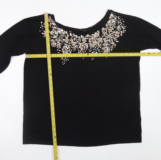 Womens UK Size 12 NEXT Black Basic T-Shirt