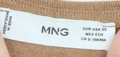 Womens UK Size XS Mango Beige Pullover Jumper