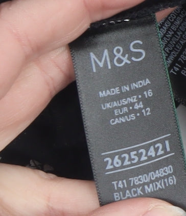 Womens UK Size 16 Marks and Spencer Black Basic Blouse