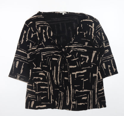 Womens UK Size 26/28 M&Co. Black Tunic Blouse