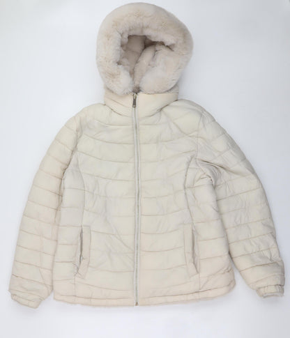 Womens UK Size L Giada PELIN FASHION Ivory Puffer Jacket