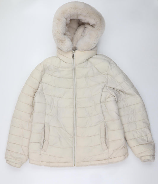 Womens UK Size L Giada PELIN FASHION Ivory Puffer Jacket