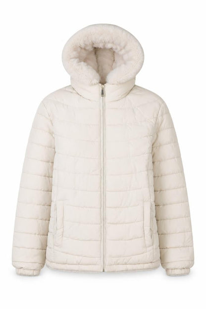 Womens UK Size L Giada PELIN FASHION Ivory Puffer Jacket
