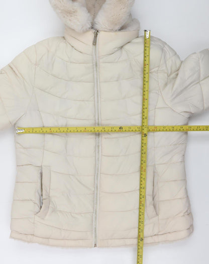 Womens UK Size L Giada PELIN FASHION Ivory Puffer Jacket