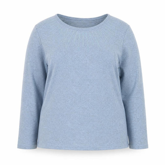 Womens UK Size 14 Classic Blue Basic T-Shirt