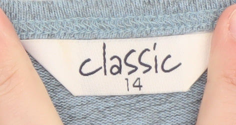 Womens UK Size 14 Classic Blue Basic T-Shirt