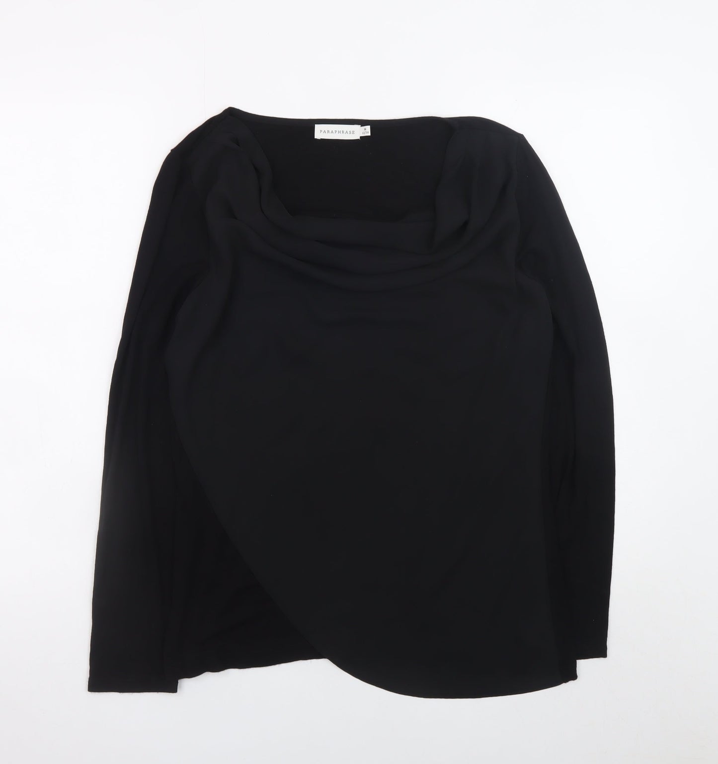 Womens UK Size 12 Paraphrase Black Wrap Blouse