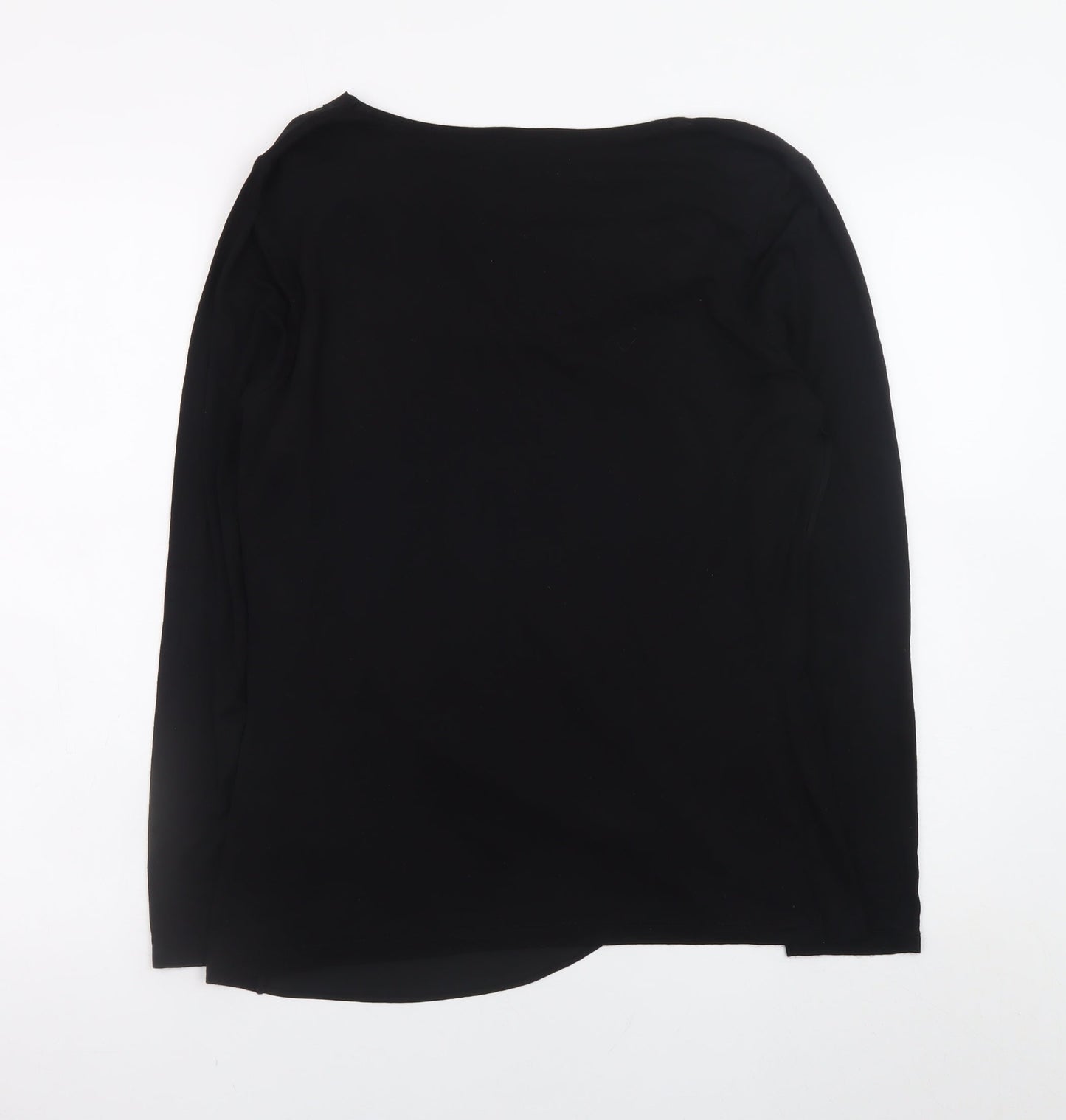 Womens UK Size 12 Paraphrase Black Wrap Blouse