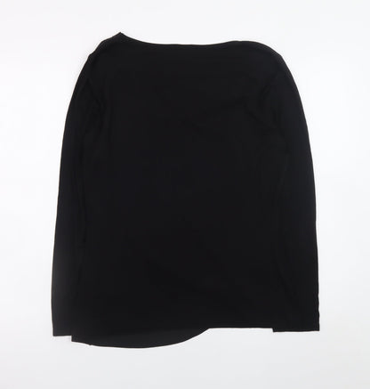 Womens UK Size 12 Paraphrase Black Wrap Blouse