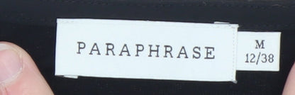 Womens UK Size 12 Paraphrase Black Wrap Blouse