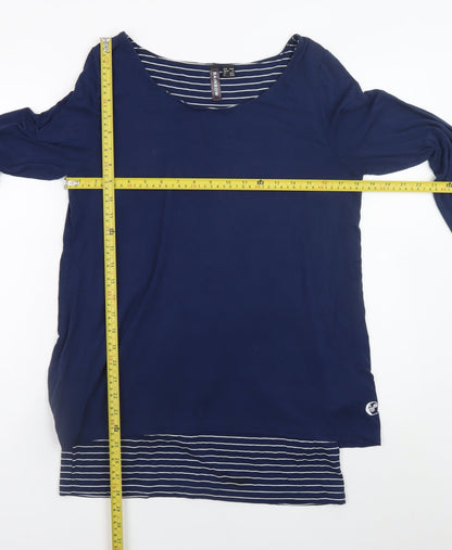 Womens UK Size M Rainbow Blue Basic T-Shirt