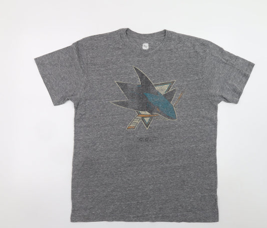 CCM NHL San Jose Sharks Grey Graphic T-Shirt Men's XL Short Sleeve