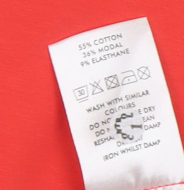 Womens UK Size 6 Oliver Bonas Red Basic T-Shirt