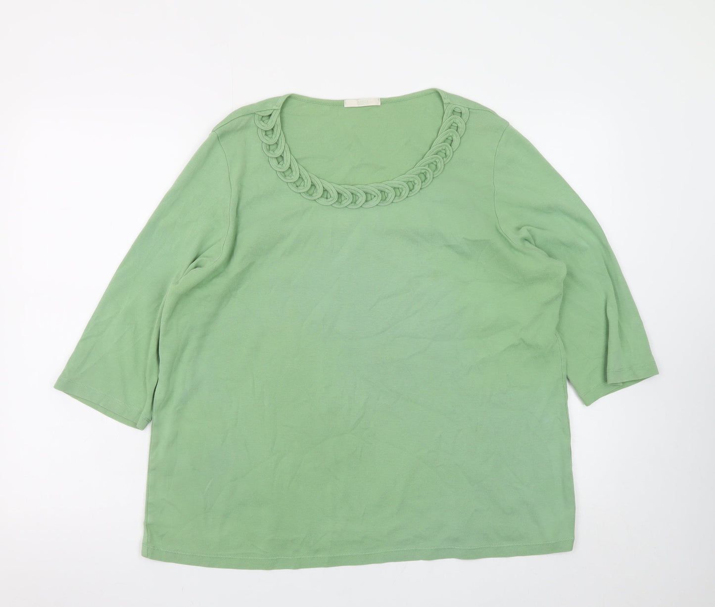 Womens UK Size 18 Marks and Spencer Green Basic T-Shirt