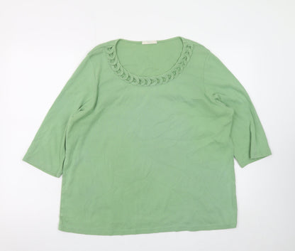 Womens UK Size 18 Marks and Spencer Green Basic T-Shirt