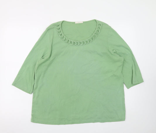 Womens UK Size 18 Marks and Spencer Green Basic T-Shirt