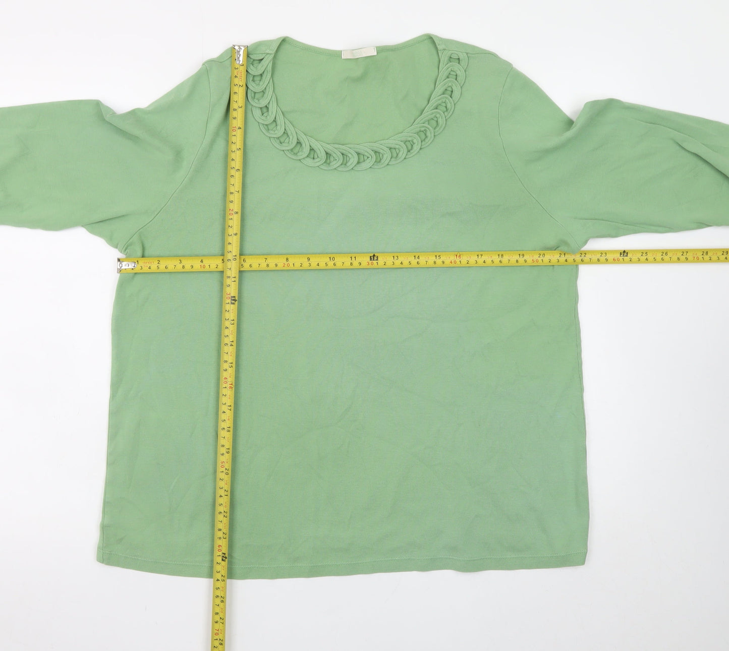 Womens UK Size 18 Marks and Spencer Green Basic T-Shirt