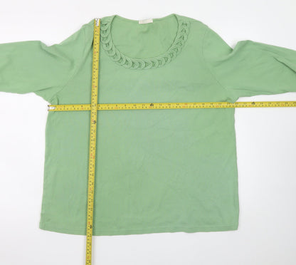 Womens UK Size 18 Marks and Spencer Green Basic T-Shirt