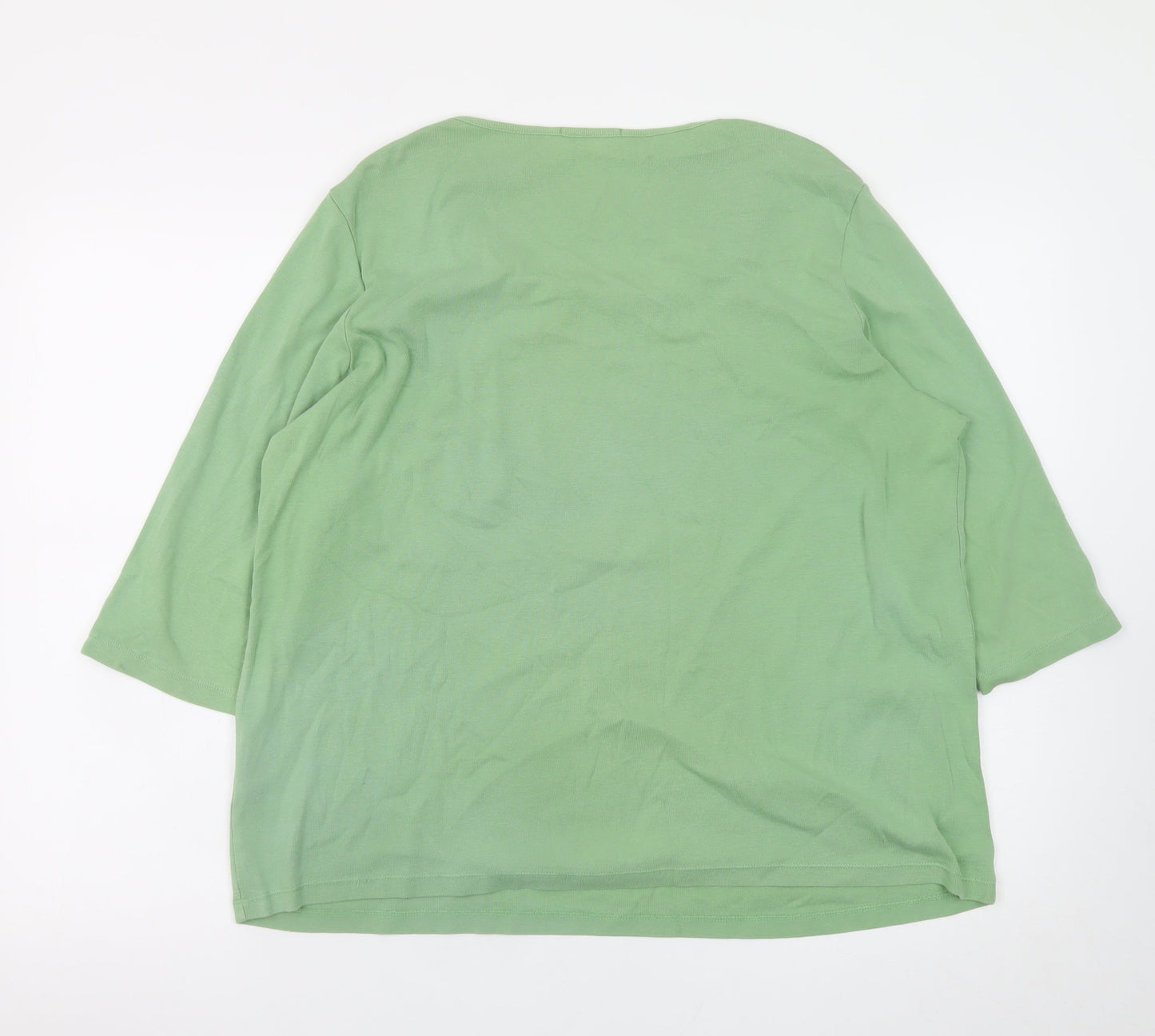 Womens UK Size 18 Marks and Spencer Green Basic T-Shirt