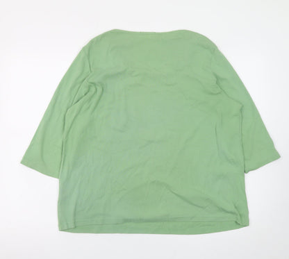Womens UK Size 18 Marks and Spencer Green Basic T-Shirt