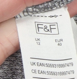 Womens UK Size 12 F&F Grey Pullover Jumper