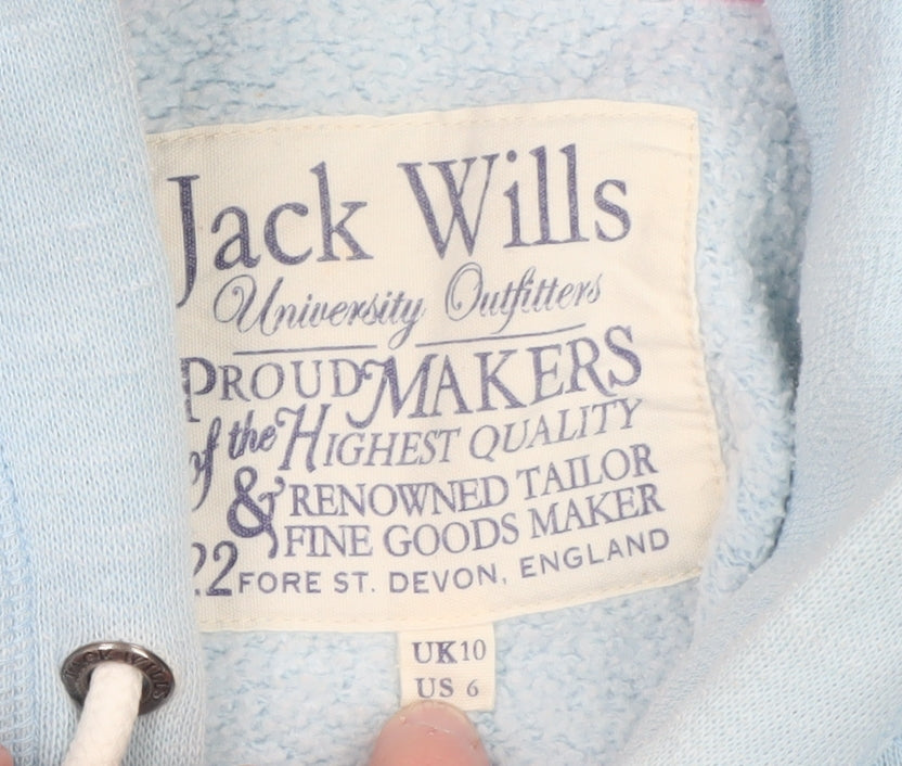 Womens UK Size 10 Jack Wills Blue Full Zip Hoodie