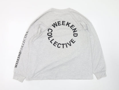 ASOS Weekend Collective Grey Long Sleeve Men's T-Shirt M