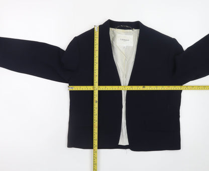 L.K. Bennett Women's Blue Cropped Blazer Size 10 Classic Formal