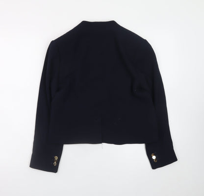 L.K. Bennett Women's Blue Cropped Blazer Size 10 Classic Formal