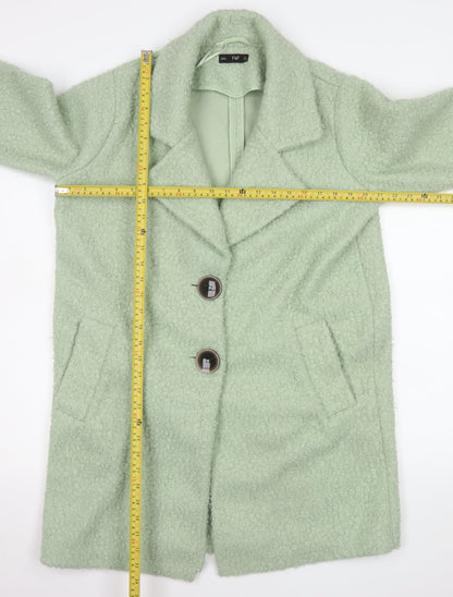 Womens UK Size 8 F&F Green Overcoat