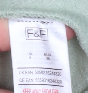 Womens UK Size 8 F&F Green Overcoat