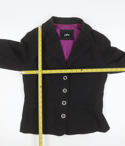 Marks and Spencer Women Black Size 10 Tailored Blazer Jacket