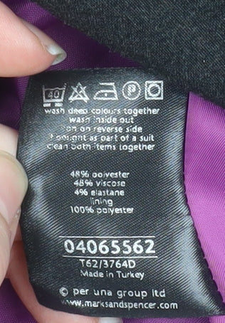 Marks and Spencer Women Black Size 10 Tailored Blazer Jacket