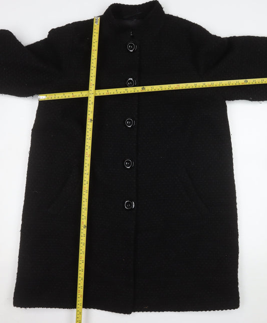 Womens UK Size 18 Marks and Spencer Black Overcoat