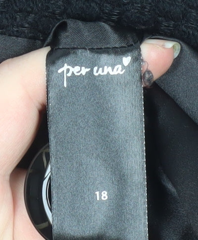 Womens UK Size 18 Marks and Spencer Black Overcoat