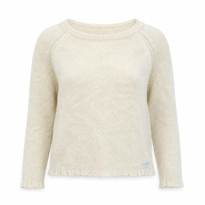 Superdry Women Beige Cotton Knit Pullover Jumper M
