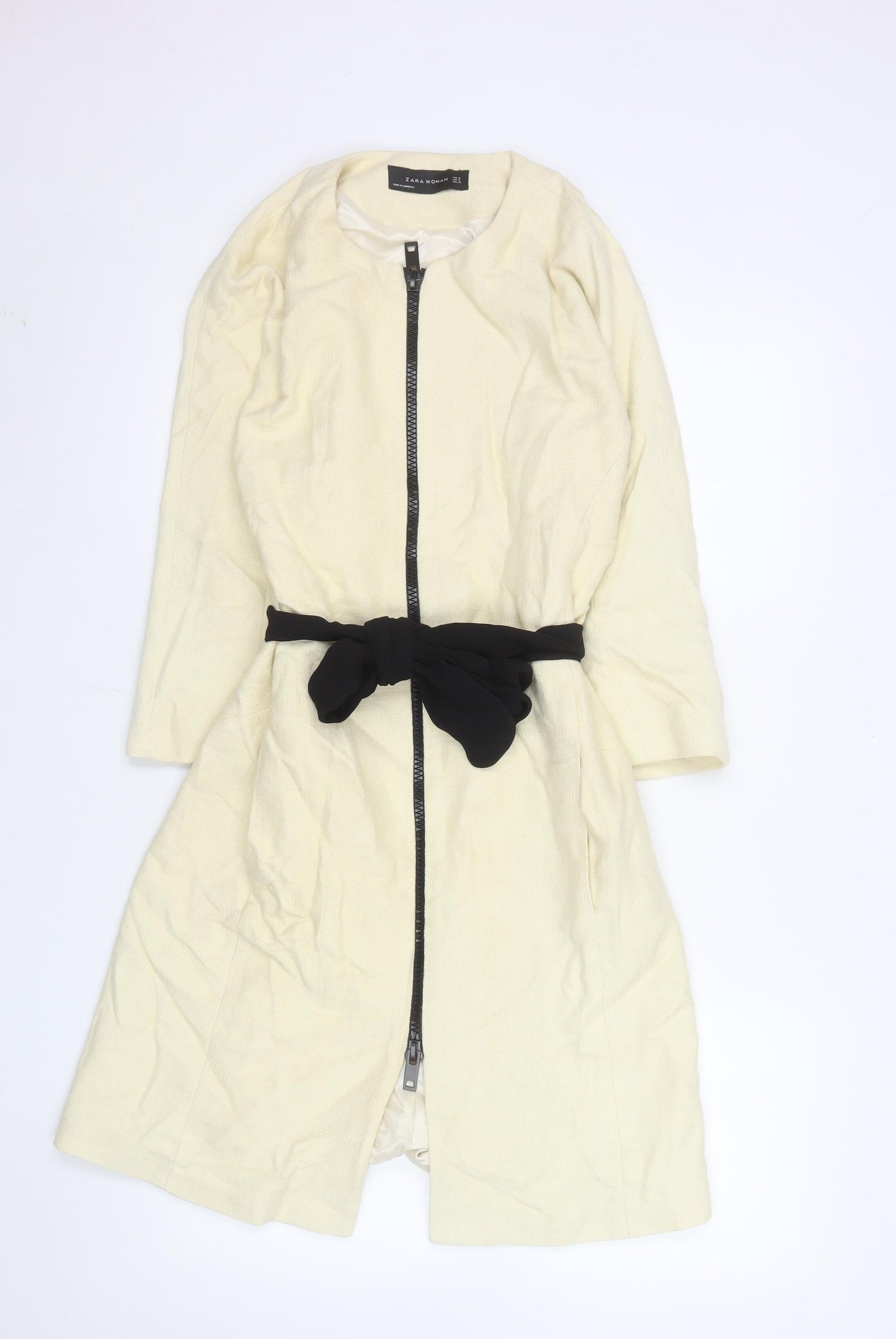 Womens UK Size 8 Zara Ivory Basic Jacket