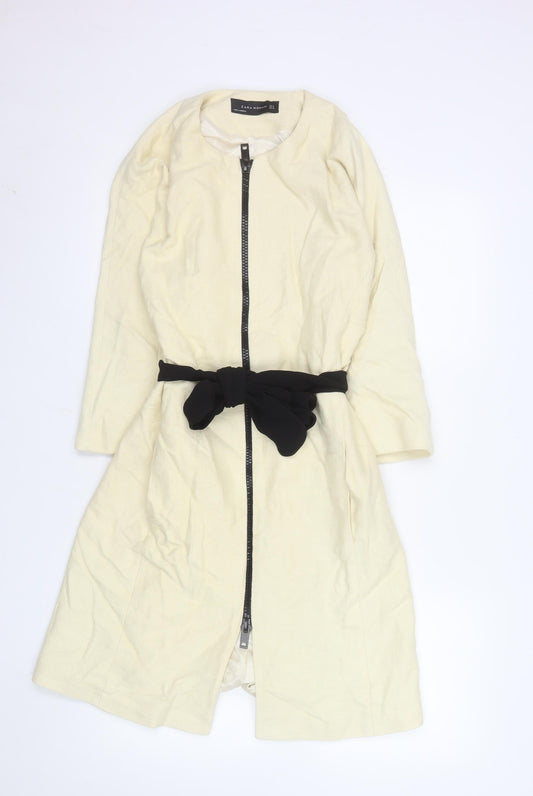 Womens UK Size 8 Zara Ivory Basic Jacket