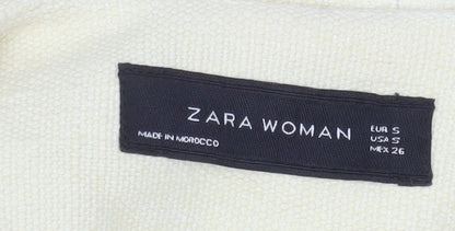 Womens UK Size 8 Zara Ivory Basic Jacket