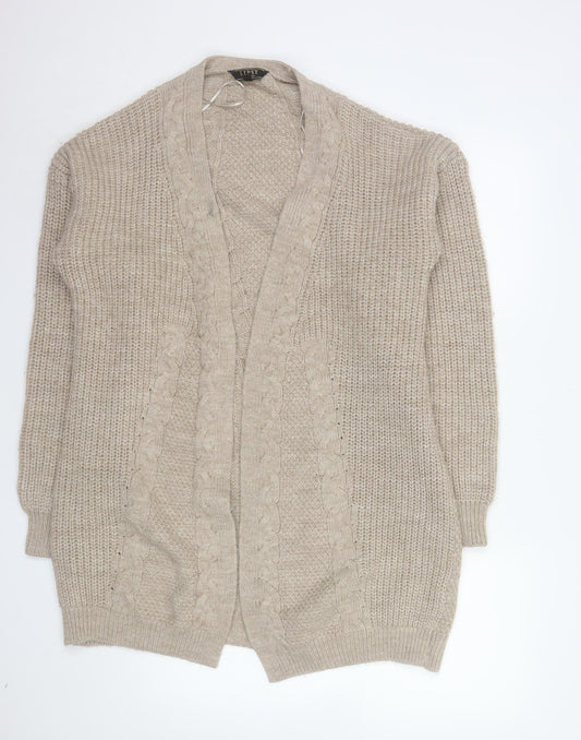 Womens UK Size 16 Lipsy Beige Cardigan Jumper