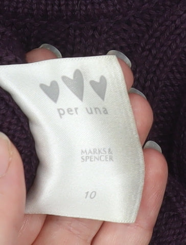 Womens UK Size 10 Marks and Spencer Purple Pullover Jumper