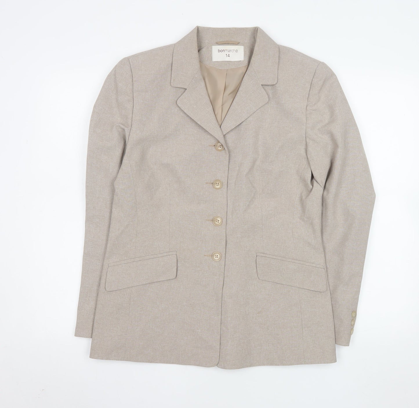 Womens UK Size 14 Bonmarché Regular Beige Suit Jacket