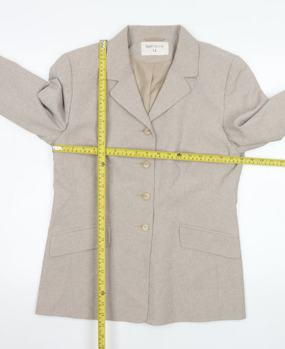 Womens UK Size 14 Bonmarché Regular Beige Suit Jacket