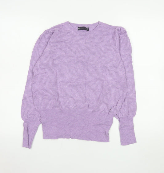 Womens UK Size M Marks and Spencer Purple Pullover Jumper