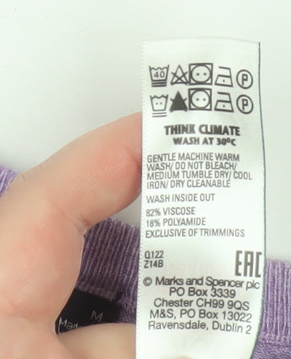 Womens UK Size M Marks and Spencer Purple Pullover Jumper