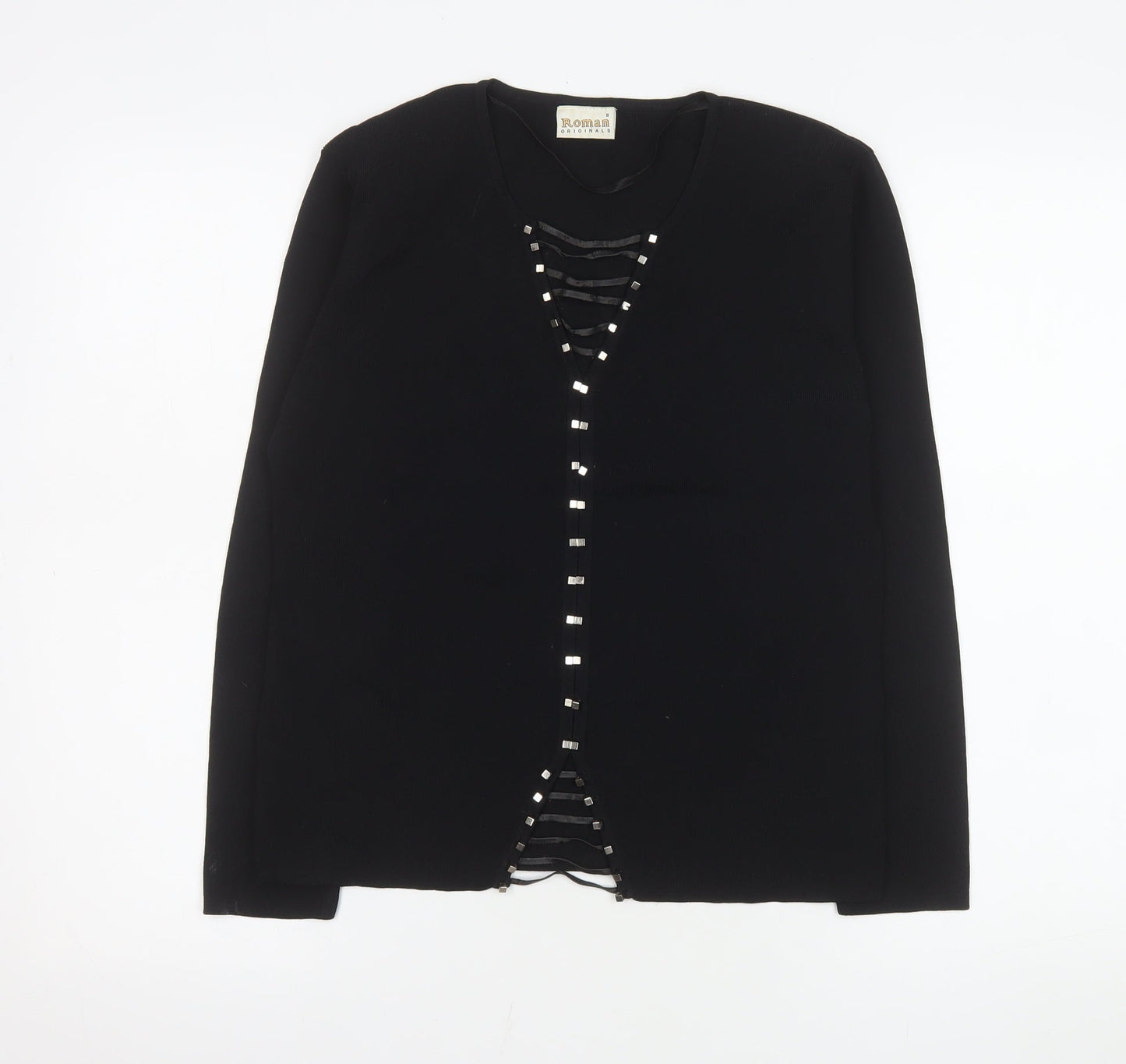 Womens UK Size S Roman Originals Black Basic Blouse