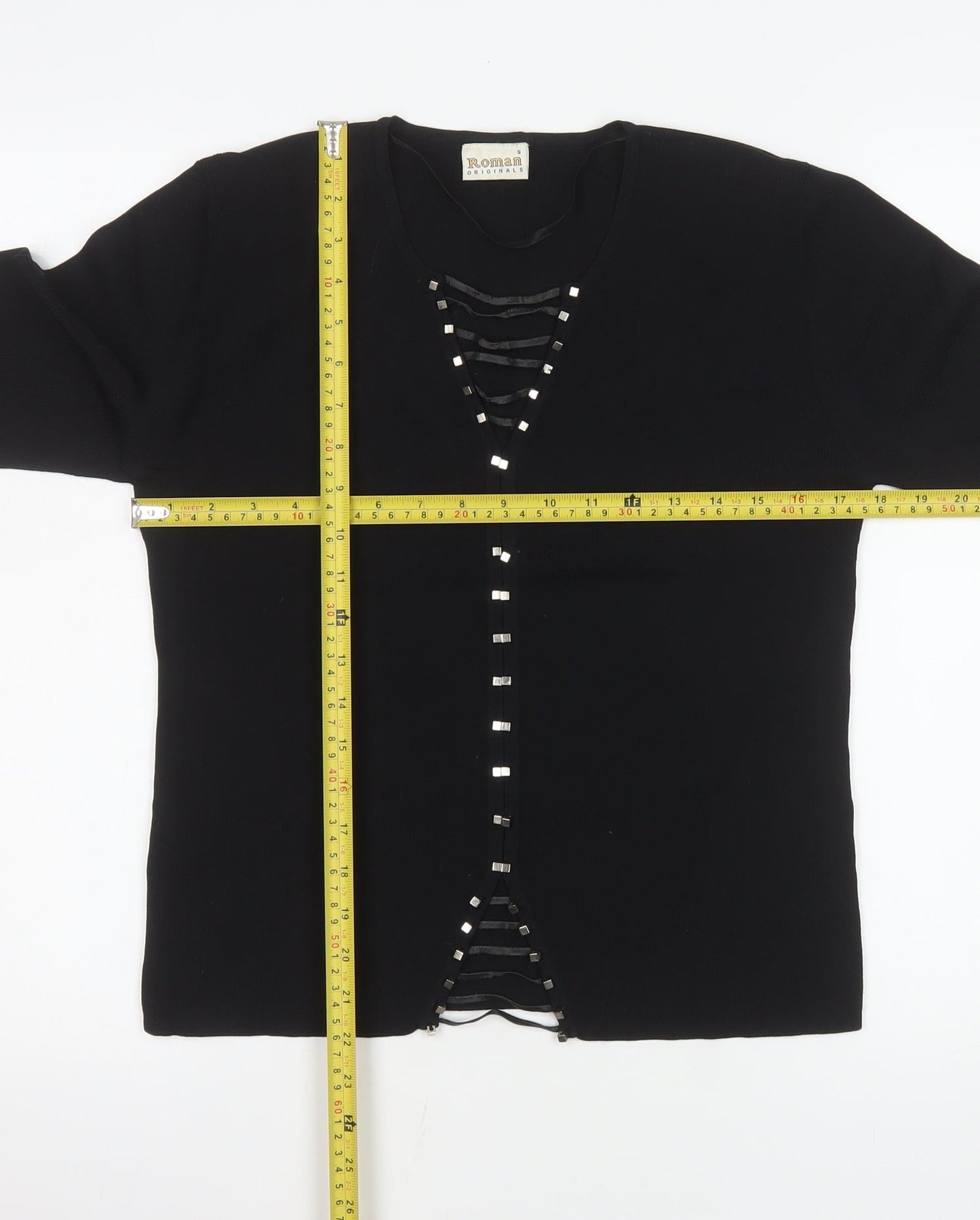 Womens UK Size S Roman Originals Black Basic Blouse